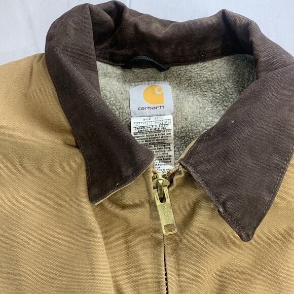 CARHARTT Mens 2XL Brown Sherpa Lined Sandstone Chore Coat Jacket C61 CML - Picture 5 of 14